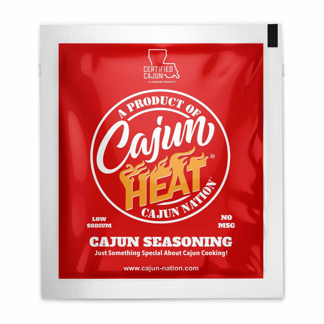 Cajun Nation CAJUN HEAT Low Sodium Cajun Seasoning HEALTHIES are a flavorful blend of Cajun Spices with No MSG and Gluten-Free. Ingredients: Salt, Spices, Black Pepper, Dextrose, Granulated Garlic, Granulated Onion, Paprika, Silicon Dioxide (to prevent caking). Cajun Nation Louisiana along the Cajun Coast.