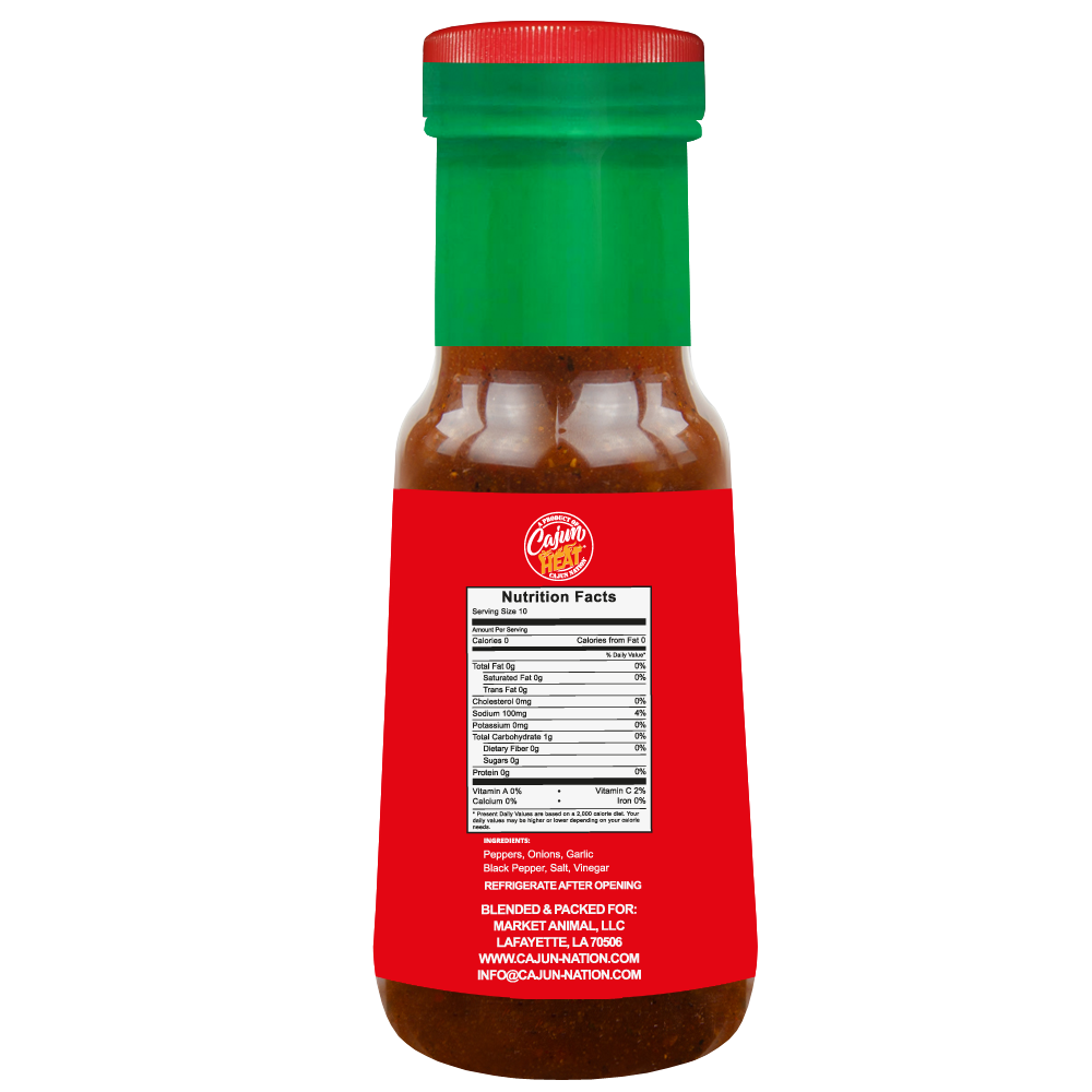 Cajun Nation Cajun Heat Red Chow Chow - Crushed Red Peppers is a Certified Cajun 6 fluid ounces, LOW SODIUM flavorful blend of Cajun Red Peppers with No MSG. It contains 100mg of sodium. Made in Cajun Nation, Louisiana along the Cajun Coast.