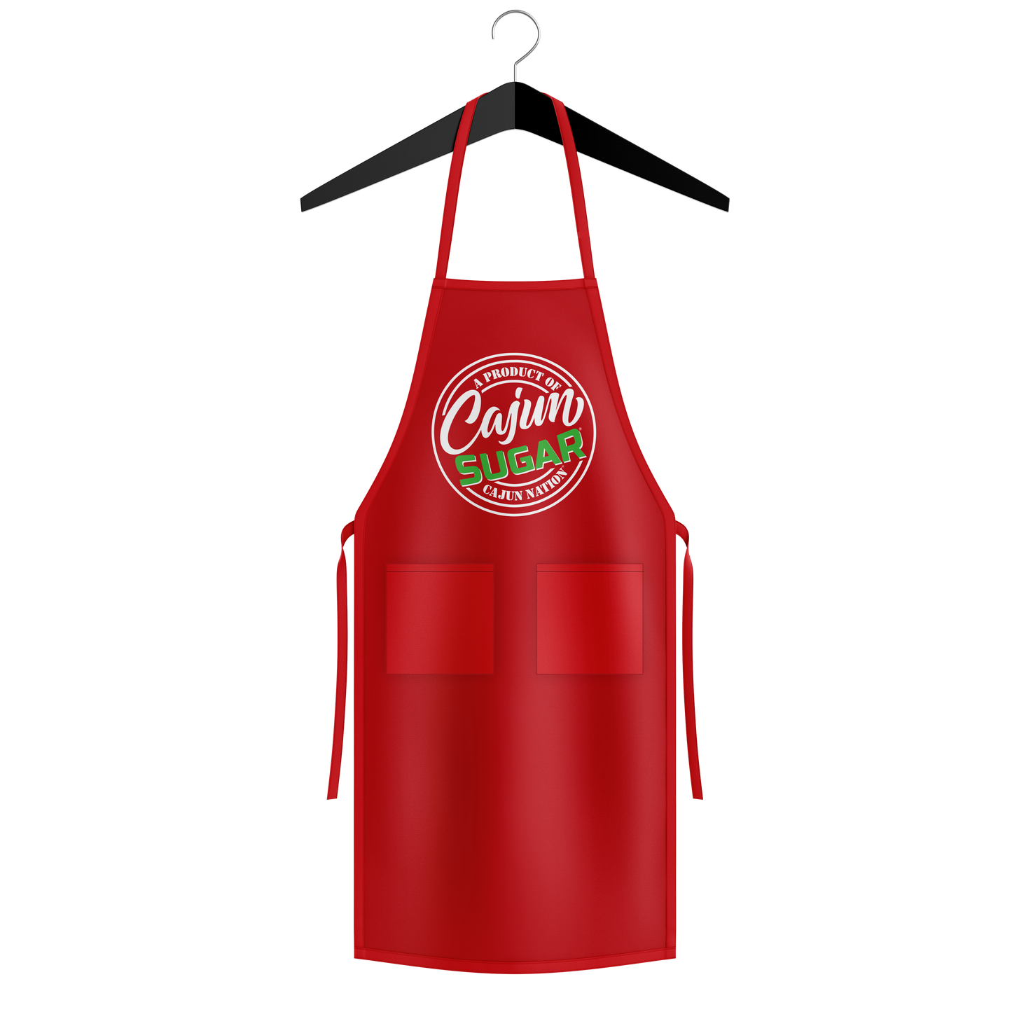 Cajun Sugar Home Chef Red Apron Length 34 Inches x Width 30 Inches (One Size Fits Most) Apron Length Type Mid-Length Color Red Features With Pockets Material Poly-Cotton Twill Number of Pockets 2 Type Bib Aprons Plastisol print